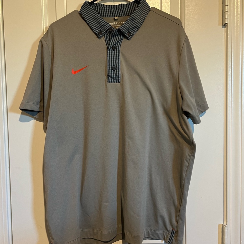Nike Polo Shirt in Gray with Logo